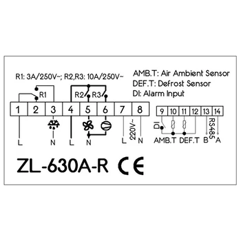 ZL-630A-R, RS485 Regulátor Teploty, Digitálne Chladné Skladovanie Regulátor Teploty, Termostat, s Modbus
