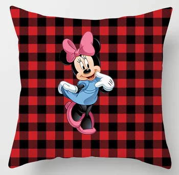 Disney Mickey Minnie Vankúš obliečka na vankúš Červená koberčeky vankúš Sofa auto obliečka na vankúš Vianočný darček domáceho prostredia dekorácie