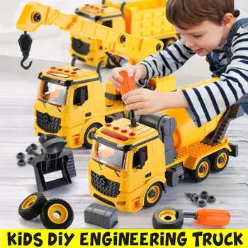 Matica Demontáž Nakládky Vykládky Inžinierstva Truck Bager Buldozér Dieťa Skrutku Chlapec Kreatívny Nástroj Vzdelávania Autíčka Model