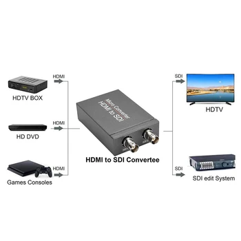 HD 3G SDI na HDMI / HDMI na SDI Adaptér BNC Video 1080P Mikro Audio Converter Automatický Formát Detekcie pre Fotoaparát Monitor HDTV