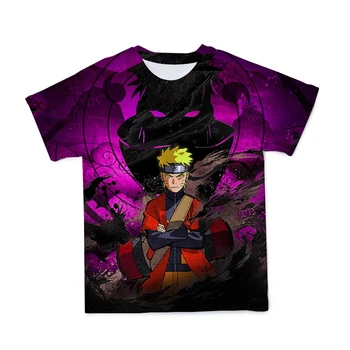 Naruto Nadrozmerné pánske T-Shirt 3D Tlač Módne Krátky Rukáv Pohodlné, Priedušné Hip-Hop Štýl (Prispôsobiteľný) 110-6XL