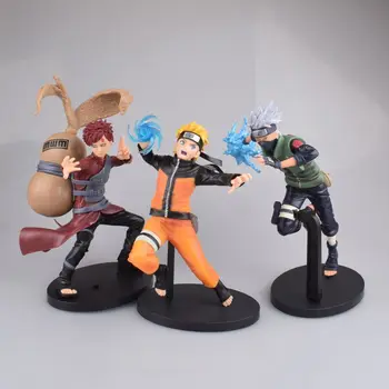 3ks/set Anime Naruto Uzumaki Naruto Hatake Kakashi Gaara Hokage PVC Akcie Obrázok Zberateľskú Model Hračka funkcie opp 21 CM