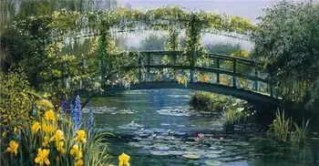 Oneroom Monet rybník lekna Scenérie Vyšívanie,Na Vyšívanie,DIY DMC 14CT Unprinted Cross stitch súpravy Cross-Šitie