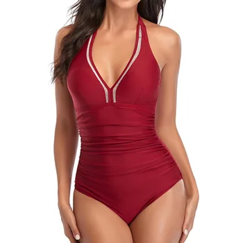 Nový Sexy Žena Plus Veľkosť jednodielne Plavky Zatvorené Plavky s Push Up Tela Žien Plávať plavky Plážové Kúpalisko Bather 2021