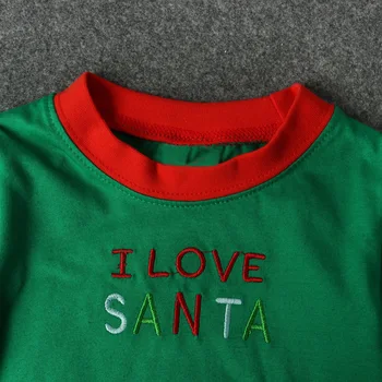 Nové 2021 Jeseň Santa Vzor Dlhým Rukávom Top Pruhované Nohavice 2ks Nastaviť Bežné Domáce Vianočné Oblečenie List Batoľa Chlapčenské Obleky