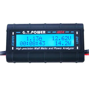 GT Power RC Vysokou Presnosťou Watt Meter a Moc Analyzer 180A prúd napätie napájania tester s LED displejom