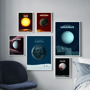 Neptún Zemi, Slnku, Vesmír, Planéta Priestor Wall Art Plátno Na Maľovanie Nordic Plagáty A Potlačou Obrazov Na Stenu Pre Obývacia Izba Dekor