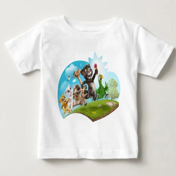 Deti t tričko módne letné bavlnené Krátke sleeve t-shirt Cartoon Tom cat Tlačených topy Mačka Priateľ Čisté bavlnené tričko MJ