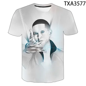 Nové Letné 3D tričká Eminem Muži, Ženy, Deti Bežné Streetwear Módy Chlapec Dievča Deti Vytlačené T-shirt Pohode Topy Čaj