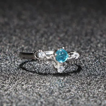 Bague Ringen S925 Šperky Prstene Pre Ženy Jednoduchý Klasický topaz sapphire koruny Žena Zásnubný prsteň Valentína dary
