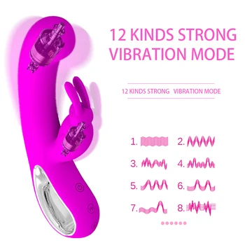 Sexuálne Produkty 12 Rýchlosťou G-spot Masáž Rabbit Vibrátor USB Nabíjateľné Ženská Masturbácia Dildo Vibrátor sexuálnu Hračku pre ženy