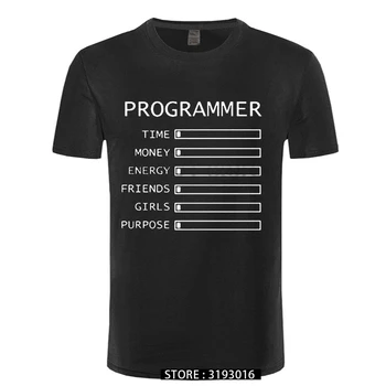 Počítačový Programátor Čas, Peniaze Geek, Blbecek Vtipné Tričko Mužov Krátky Rukáv Bavlna Bežné T-shirts