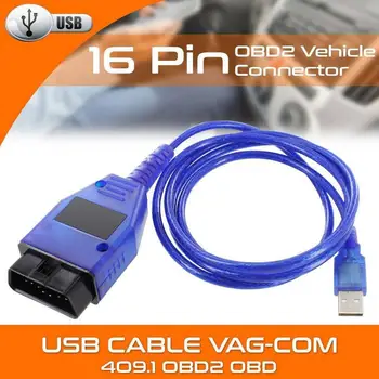 Univerzálny Auto Aux Kábel USB Vag-Com KKL Kábel Rozhrania VAG-COM 409.1 OBD2 OBD II Diagnostický Scanner Auto Kábel Aux Nástroj