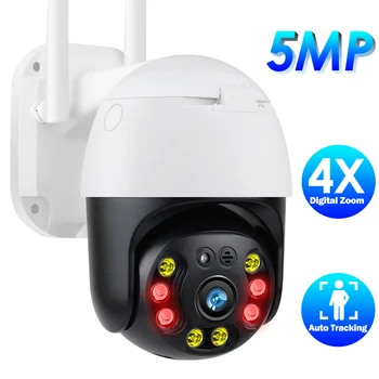 IP Kamera WiFi 5MP HD CCTV Kamery Vonkajšie Smart Home Security Monitor PTZ Kamery Automatické Sledovanie Dohľadu Farebné Nočné Videnie