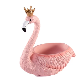 Móda Koruny Veľké Flamingo Ornament Figúrka Živice Plavidlá Socha Miniatúrne Domova Živice Plavidlá, Svadobné Milovníkov Kreatívny Darček