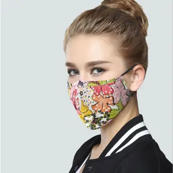 Kórejský Bavlna Proti Prachu Úst Tvár Masku Kpop Unisex mascarillas s Uhlíkovým Filtrom, pleťové masky Proti PM2.5 Black Úst-utlmiť Maska
