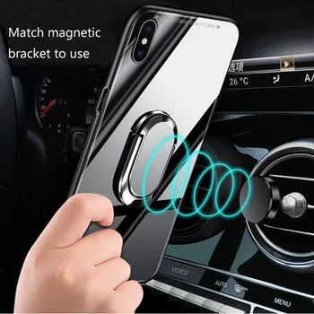 Magnetický Držiak do Vozidla Tvrdené Sklo puzdro Pre iPhone 11 Pro Max X XR XS Max 11 8 7 6 6 Plus 5 5s SE 2020 12 Max 12 Pro Max Kryt