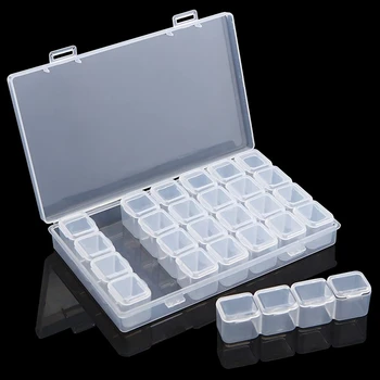 4 Pack 28 Sloty Diamond Výšivky Boxs,Diamant Maľovanie Skladovanie Prípade pre DIY Materiálu, Skladovanie