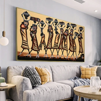 Abstrakt Africkej Ženy Plátne, Obrazy na Stenu Plagát a Tlač, Moderné Nástenné Art Obrázok pre Obývacia Izba Domov Cuadros Dekor