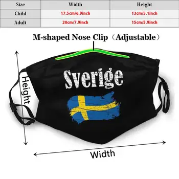 Maska Sverige Švédskej Vlajky S Retro Grafika - Švédsko Milovníkov Turistov Suvenír V Pohode Národnej Darček Švédsko Sverige Láska Švédsko