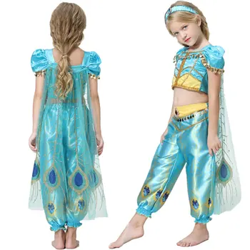 Jasmine Aladdin Princezná Šaty Pre Dospievajúce Dievča Cosplay Kostým Halloween Dieťa Do Strany Zamaskovať Obrad Dieťa Boutique elza súbory na 8 10 TON
