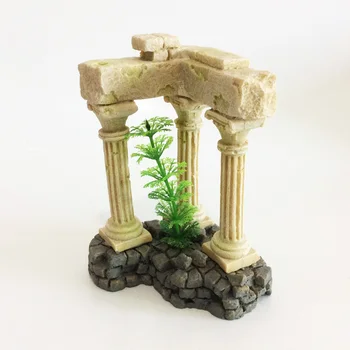 Roman Stĺpec Gréckeho Chrámu Ruiny Akváriu Dekorácie Zostáva Vodné