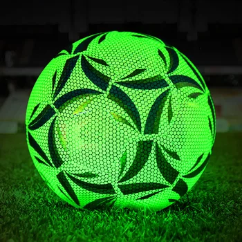 Veľkosť 4 5 Reflexné Futbalový Loptu Žiariace Odrážajú Svetelné Futbalová Lopta PU Non-slip Soccoer Gule Svietiť v Tme so sebou Čisté