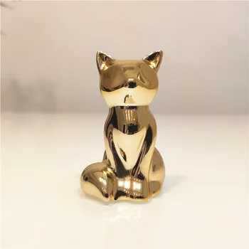 Zlaté keramické mini roztomilé zviera malé dekorácie králik slon balón psa ploche dekorácia, ozdoba fotografie modelu