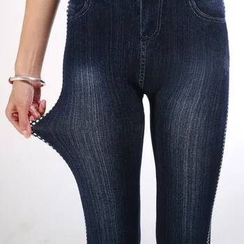 Nohavice Bezšvíkové Legíny Jeans Pre Ženy Vysoký Pás Chudá Push Up Ceruzkou Nohavice Plus Veľkosť S-3XL Tvárny Slim Nit nohavice