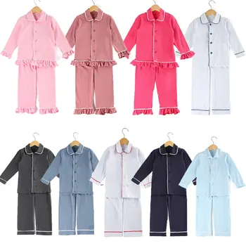 Jeseň Zima Deti Sleepwear bavlna chlapci dievčatá prázdne pyžamo loungwear detská pyžama nastaviť