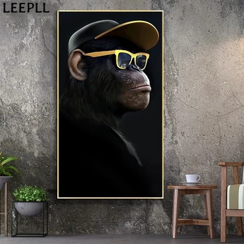 Zviera Maľovanie Zábavné Slúchadlá Gorila Plátno olejomalieb Wall Art Plagáty a Tlač Plátno Výtlačky pre Obývacej Miestnosti Dekorácie