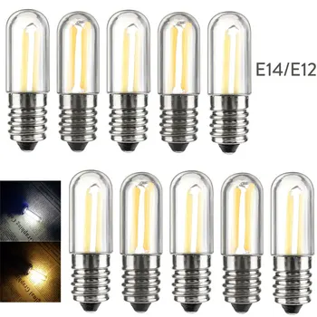 10pcs/Veľa Stmievateľné Mini E12 E14 LED Chladnička s Mrazničkou Vlákna Svetlo KLASU Žiarovky 1W 2W 4W Teplá/ Studená Biela Lampa 110V 220V