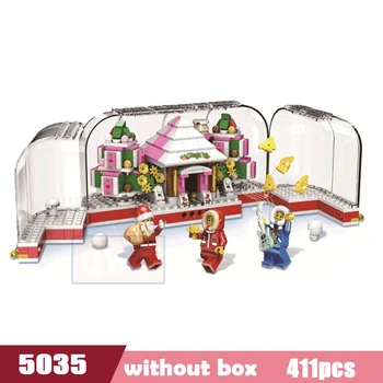 Vianočné Stavebné Bloky Tvorca Technic Mini Santa Claus Model Vlakovej súpravy Súpravy Tehly Hračky pre Deti Zimné deti Prázdninový Darček