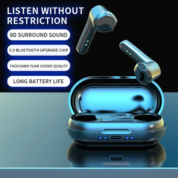 9D Hifi Športové Vodotesné Slúchadlá Bluetooth 5.0 Slúchadlo Headset S Mikrofónom TWS Bluetooth Bezdrôtové Slúchadlá LED Slúchadlá