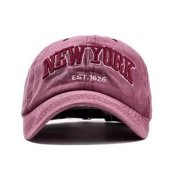Piesok umyté bavlna šiltovku klobúk pre ženy, mužov vintage otec klobúk NEW YORK výšivky list vonkajšie športové čiapky