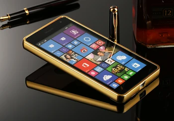 Horúce Zrkadlo Zadný Kryt pre Microsoft Nokia 3 5 6 Hliníkové Kovový Rám Pevný Telefón Prípadoch pre Huawei P9 Lite