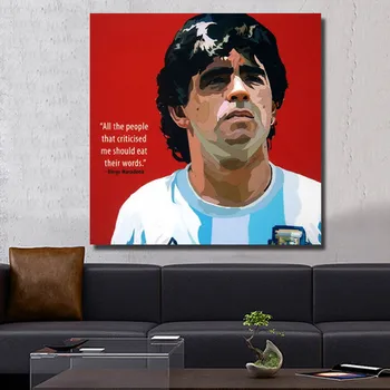 POP Star Futbal Diego Maradona handpainted olejomaľba Umenie Stene obraz na Plátne, plagát pre obývacia izba domova