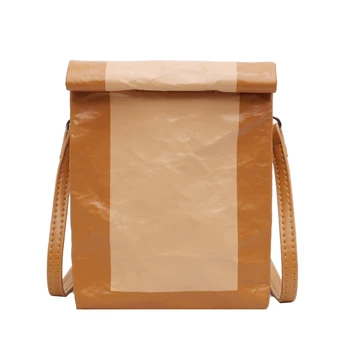 In nové kraft papier taška super fire taška ženy 2020 fashion one - ramenný crossbody taška textúra všestranný skladaný malé námestie