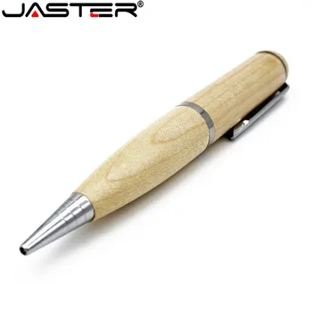 JASTER 1pcs zadarmo Farebná tlač loga drevené Guľôčkové pero s drevené okno flash kl ' úč 16 GB 32 GB, 64 GB pamäťovej karty U diskov