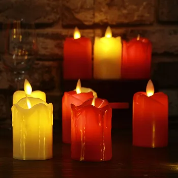 3ks/veľa Led Flameless Sviečka Plastové Simulované plameň LED Narodeniny Sviečka, Svetlá, Vianočné, Svadobné Party Domáce Dekorácie