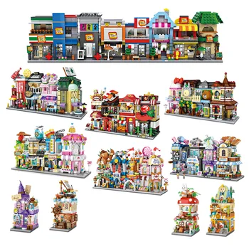 Deti hračky kompatibilné s lego city, lego creator architektúry blokov budovy vianočný darček duplo akcie obrázok anime dom moc