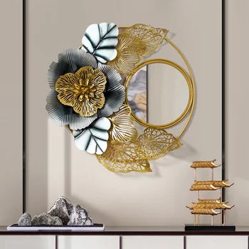 Čínsky Kovaného Železa 3D Stene Visí Kvet Dekoratívne Zrkadlo Domov Obývacie Steny nástenná maľba Remesiel Hotel Nálepky na Stenu, Dekorácie
