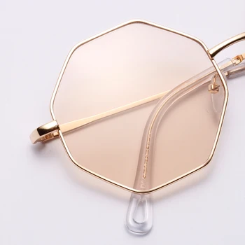 Peekaboo veľké vintage mnohouholník slnečné okuliare žena 2019 octagon tónované jasné slnečné okuliare pre ženy, mužov, kovový rám, uv400