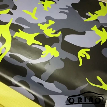 ORINO ČIERNA SIVÁ Citrónovo Žltá Vinyl Film Auto Nálepky Camo Zábal AIR FREE BUBBLE Motocykel, nákladné Vozidlo Vozidlo celotelové Zábaly Balenie