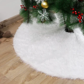 Biela Flanelové Vyšívané Snowflake Vianočný Strom Vianočný Strom decor Sukne Nový Rok Domáce Dekorácie