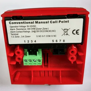 2 ks/Veľa CJ-SB106 2 drôt Požiarnej signalizácie tlačidlo Konvenčné Ručné Hovor Bod Ľahko stlačte v núdzového stavu Reset key