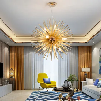 LED Sputnik luster Obývacia izba, Spálňa, Kuchyňa led salon osvetlenie zlatý luster Art Decor Hliníkovej suspenzie svietidlo
