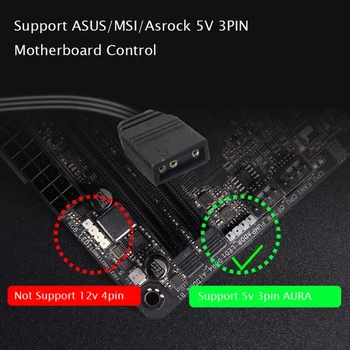 ARGB 5V 3 Pin Predlžovací Kábel AURA MSI Doska Splitter Adaptér 5V Takmer Svetelné Pásy Ventilátor