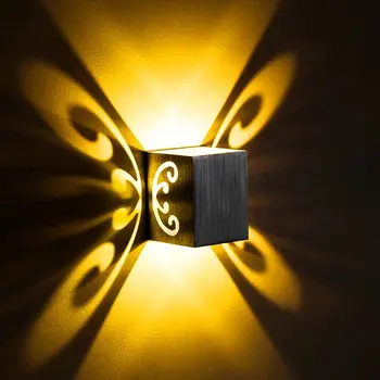1w 3w Motýľ LED Nástenné svietidlo Námestie Interiérové LED nástenné svietidlo spálňa sconce nástenné svietidlá Domov obývacia izba dekorácie Nočné Svetlo