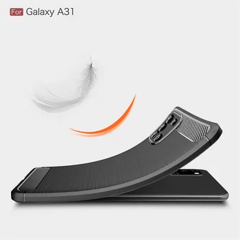 Carbon Fiber obal Pre Samsung Galaxy A31 6.4 inch Prípadoch, Ultra Slim Mäkký Silikónový Kryt Pre Samsung Galaxy A31 Shockproof Puzdro